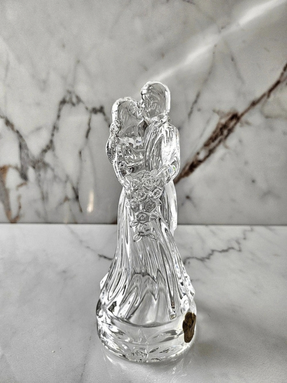 Vintage Princess House 24% Lead Crystal Bride and Groom Wedding Figurine
